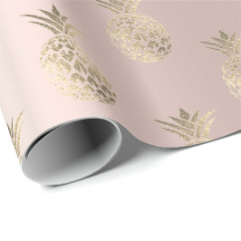 Tropische zomertijd Ananas Fruits Roos Blush Cadeaupapier