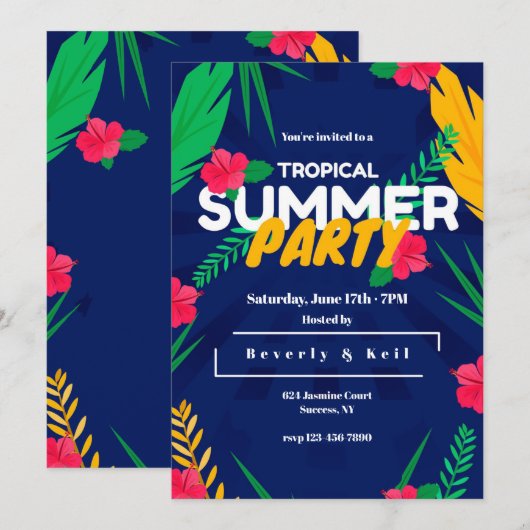 Tropische zomertijd kaart (Voorkant / Achterkant)