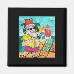 Tropische zomervader Kerstman Funny Hawaiaanse Ker Magneet