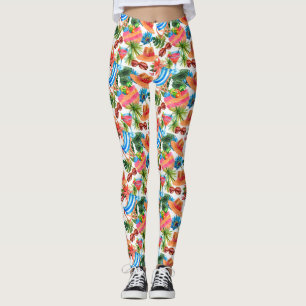 Tropische zomervakantie-batenpatroon leggings