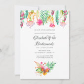 Tropische zomervakantie Beach Weddenschap Bridesma Kaart (Voorkant)