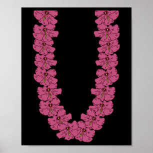 Tropische zomervakantie Hawaiiaanse bloemketting L Poster