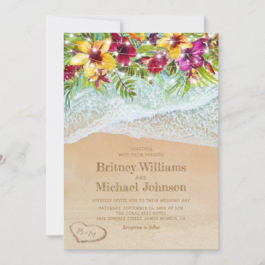 Tropische zomervakantie kaart (Voorkant)