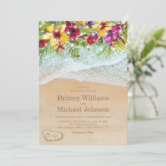 Tropische zomervakantie kaart (Staand voorkant)