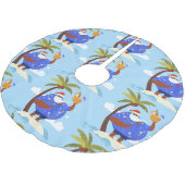 Tropische zomervakantie Zwarte Kerstman Kerstboom Rok (Gekanteld)