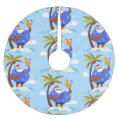 Tropische zomervakantie Zwarte Kerstman Kerstboom Rok (Voorkant)