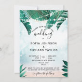 tropische zomervakantiebestemming strand aquarel z kaart (Voorkant)