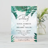 tropische zomervakantiebestemming strand aquarel z kaart (Staand voorkant)