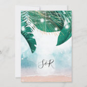 tropische zomervakantiebestemming strand aquarel z kaart (Achterkant)