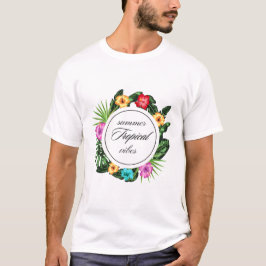 Tropische zomervibes: ontwerp van de bloemencirkel t-shirt