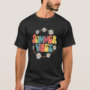 Tropische zomervibes vakantie retro zomer t-shirt