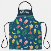 Tropische zomervruchten en ijs gepersonaliseerd schort (Voorkant)