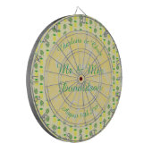 Tropische zomerweddenschap Ananas en palmbladeren Dartbord (Voorkant Links)