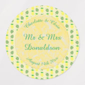 Tropische zomerweddenschap Ananas en palmbladeren Labels (Design 1)