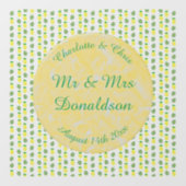 Tropische zomerweddenschap Ananas en palmbladeren Raamsticker (Vel)