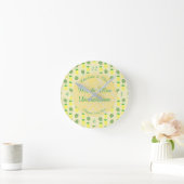 Tropische zomerweddenschap Ananas en palmbladeren Ronde Klok (Huis)