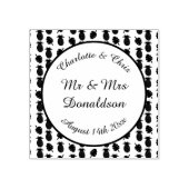 Tropische zomerweddenschap Ananas en palmbladeren Rubberstempel (Afrduk)