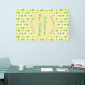 Tropische zomerweddenschap Ananas en palmbladeren Spandoek (Beurs)