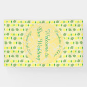 Tropische zomerweddenschap Ananas en palmbladeren Spandoek (Horizontaal)