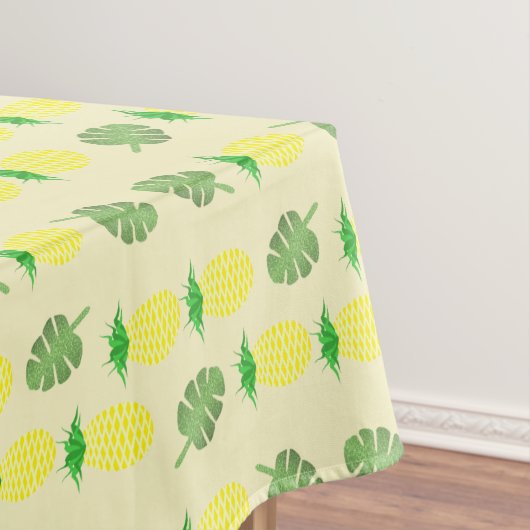Tropische zomerweddenschap Ananas en palmbladeren Tafelkleed (Voorbeeld)