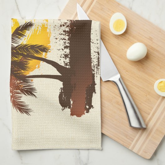 Tropische zon theedoek (Quarter Fold)