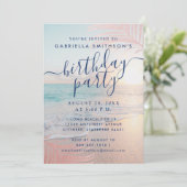 Tropische Zonnebakroze Birthday Party Kaart (Staand voorkant)