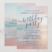 Tropische Zonnebakroze Birthday Party Kaart (Voorkant / Achterkant)