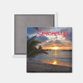 Tropische zonnebank van het eiland der Seychellen Magneet (Voorkant / Achterkant)