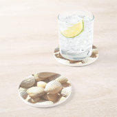 Tropische zonneboringen aan de exotische zee zandsteen onderzetter (Zijkant)