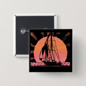 tropische zonnebrand vierkante button 5,1 cm (Voorkant /achterkant)