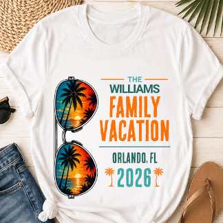 Tropische Zonnebril Familie Vakantie Matching Stra T-shirt