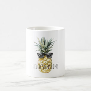 Tropische zonnebril met ananasmotief koffiemok