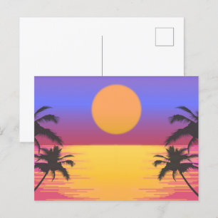 Tropische zonnefoto feestdagenkaart
