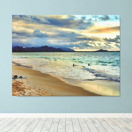 Tropische zonnegloed canvas afdruk (Insitu (Houten vloer))