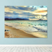 Tropische zonnegloed canvas afdruk (Insitu (Houten vloer))