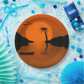 Tropische zonnekunst papieren bordje (Feest)