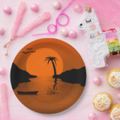 Tropische zonnekunst papieren bordje (Feest)