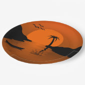 Tropische zonnekunst papieren bordje (Gekanteld)