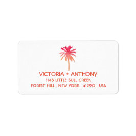 Tropische zonnepalm Beach Weddenschap Etiket