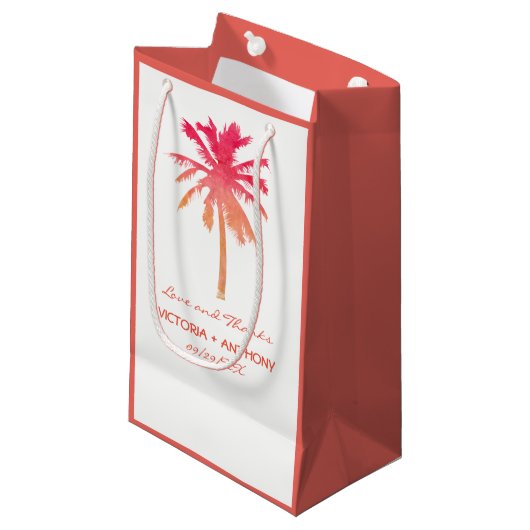 Tropische zonnepalm Beach Weddenschap Favor Klein Cadeauzakje (Voorkant Gekanteld)