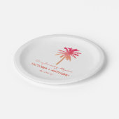Tropische zonnepalm Beach Weddenschap Papieren Bordje (Gekanteld)