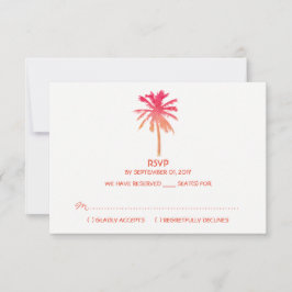 Tropische zonnepalm Beach Weddenschap RSVP Kaartje