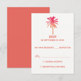 Tropische zonnepalm Beach Weddenschap RSVP Kaartje