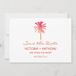Tropische zonnepalm Beach Weddenschap Save The Date