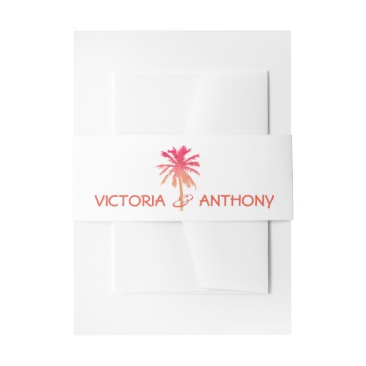 Tropische zonnepalm Beach Weddenschap Uitnodigingen Wikkel (Voorkant Voorbeeld)