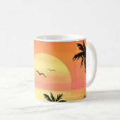 Tropische zonnepalm Silhouette Art Koffiemok (Voorkant rechts)
