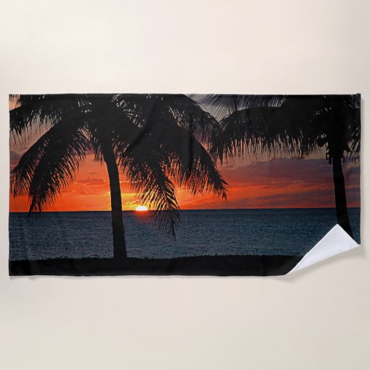 Tropische zonnepalmbedekking strandlaken (Voorkant)