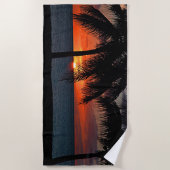 Tropische zonnepalmbedekking strandlaken (Voorkant)