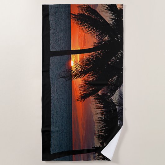 Tropische zonnepalmbedekking strandlaken (Voorkant)