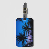 Tropische zonnepalmbomen bagagelabel (Voorkant (verticaal))